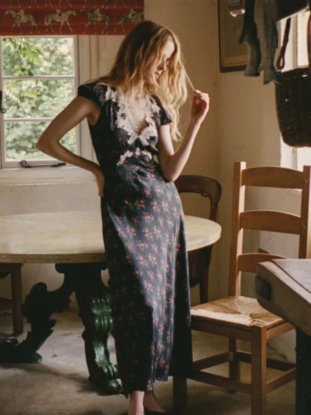Doen Coraline floral-print satin midi dress